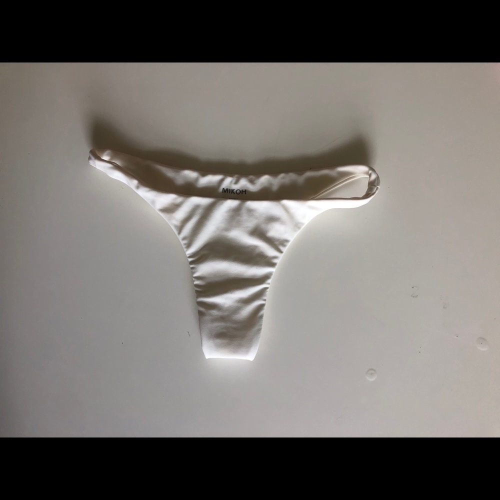 MIKOH SWIM white cheeky bottoms